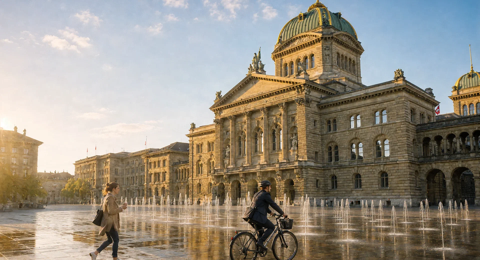 Das Bundeshaus in Bern im Morgenlicht | Demain