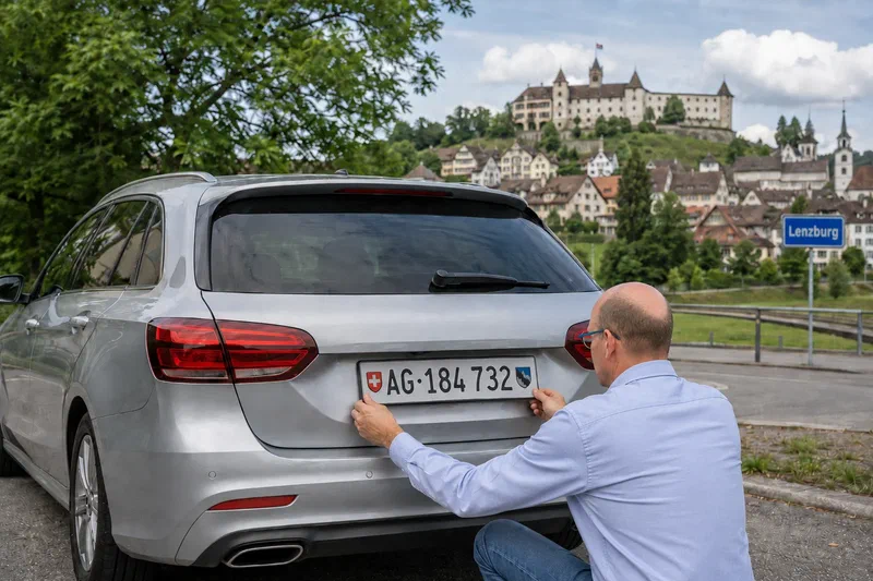 Ein Aargauer Kennzeichen vor der Kulisse von Schloss Lenzburg | Demain